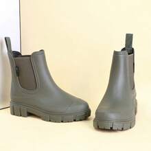 DangDing Damen Mode vielseitige Lässig elastische strukturierte Sohle Plateau Militärstiefel, Chelsea Stiefel, Knöchel Stiefel, wasserdichte Regenstiefel geeignet für Outdoor, Garten, Wandern, Arbeit