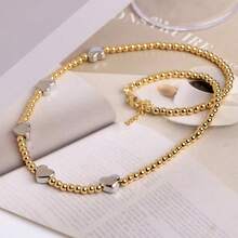 Y2k Stainless Steel Heart Pendant Bead OT Clasp Necklace For Women Men Fashion Geometric Charm Necklace Party Jewelry Gifts - A - 查看 5