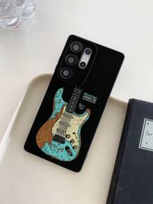 1 件艺术吉他与字母涂鸦黑眼防摔 TPU 材质手机壳，适合作为 Apple XS/XS Max/XR/11 12 13 14 15 16 Pro/Pro Max/14 15 16 Plus、Nothing、Pixel、INFINIX、Redmi 系列手机的节日礼物 - 彩色 - 查看 3