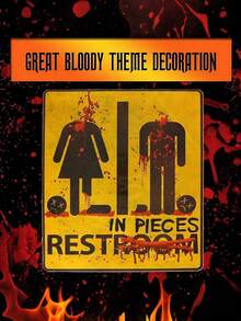 1Pc Halloween Sticker For Bathroom Toilet Stickers Halloween Fright Night Horror Mural Adhesive Party Decoration Wall , Halloween Decorations