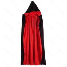 1 件黑红色双面巫师死亡斗篷万圣节表演服装