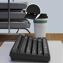 Acer Teclado gamer OKW216 para escritório, 87 teclas, tamanho compacto, eixo mecânico, feedback tátil, teclas ergonômicas escalonadas, opção econômica para cibercafés/uso doméstico - Preto - Ver 2