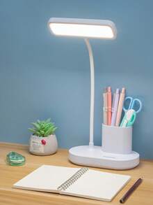 1 件 LED 多功能手机座笔架灯，学生宿舍护眼阅读学习灯，台灯 - 白色 - 查看 7
