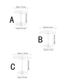 1set Double Round Tiered Acrylic Cake Display Stand With Paper Wrap, Cake & Dessert Storage Rack, Round Cake Holder Suitable For Wedding, Party And Celebration