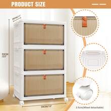 Vandise 3/4/5 Tier Stackable Storage Bins With Lids & 4 Wheels ...