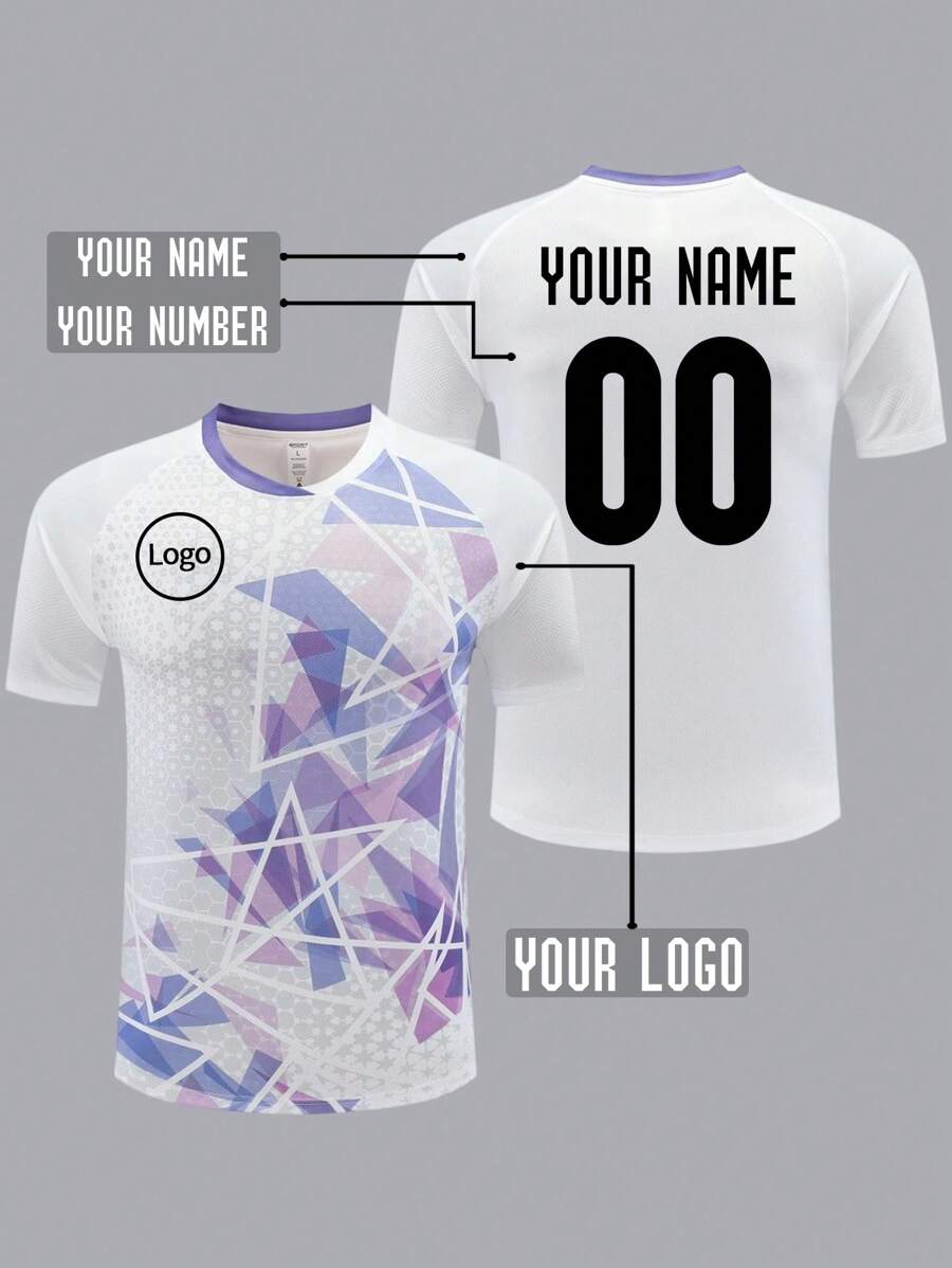 定制足球球衣，带有徽标、姓名和号码，男女通用运动 T 恤，适合足球、羽毛球和排球，春夏季，时尚、时尚、时髦、休闲、简约时尚、个性化、定制、定制、独特、男士服装、胶囊衣橱、男士基本款/街头风格，适合他、男朋友、家人、朋友、生日、度假/节日、上学/比赛、运动/登山的理想礼物