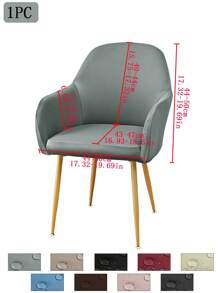 1件/2件/4件/6件装纯色牛奶丝新款弧形薄款座椅套，经典简约设计，防水（非100%防水），防尘，适用于客厅、餐厅、书房等场所，100%涤纶薄款弧形椅套，房间装饰 - 彩色 - 查看 33