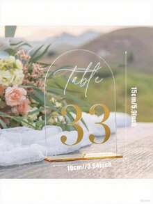 OUTANA 1个亚克力婚礼桌号牌（数字1-40），可单独使用或组合使用，适用于座位指示或预订标记。适用于酒店用品、聚会、毕业季、婚礼场地装饰、周年纪念、新娘送礼会、订婚派对、婚礼细节和生日庆祝活动。（尺寸：5.9 x 3.94英寸） - 彩色 - 查看 25