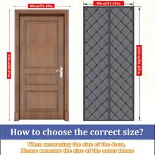 1pc Magnetic Thermal Insulated Door Curtain - Waterproof, Windproof, Noise Reducing, Quilted Design And Wider Edges For Perfect Fit - Easy Installation No Drilling (Hook And Loop/Pushpin Flexible) - Available In Multiple Widths (80cm - 120cm) And 210cm Height, Suitable For Home Decor All Year Round - Multicolor - View 10