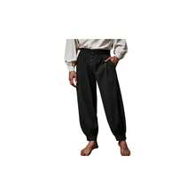 Mens Medieval Pirate Pants Renaissance Viking Knicker Colonial Halloween Cotton Gothic Costume Trousers - 白色 - 查看 1