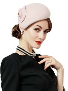 HIMESPORT 100% Wool Felt Fascinator Hat For Women Ladies Church Wedding Tea Party Dress Kentucky Pillbox Hats Elegant Vintage Fashion Cocktail Derby Fedora Hats Cap