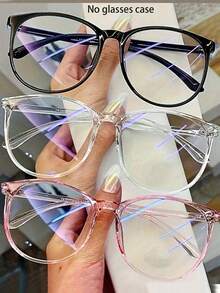 Women Round Everyday Versatile Lightweight Non-Prescription Glasses Clear Glasses Accessories - Multicolor - View 9