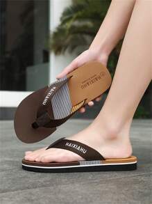 Men's Flip Flops, Summer Outdoor Casual Thong Sandals, Non-Slip, Fashionable, Suitable For Beach, Shower Shoes