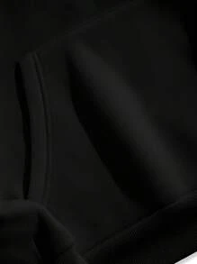 Graphic Hoodie Women's Casual Blended Hoodie With The Words "Funny: I Don't Care", Long-Sleeved Pullover, Pocket, Four-Season Knitted Fabric Hoodie, Casual Black Casual Pattern Hoodie, Sweater Hoodie - Black - View 6