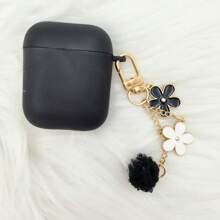 1个黑白花卉挂链耳机保护套，兼容 1/2，新款无线耳机保护套，适用于3/Pro/Pro2，男女朋友礼物