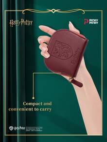 Harry Potter 霍格沃茨学院拉链钱包 - 格兰芬多、拉文克劳、斯莱特林、赫奇帕奇图案，小巧零钱包，女士钱包，迷你钱包，卡包，零钱包，秋季必备 - 彩色 - 查看 3