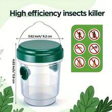 4 PIEZAS Trampas para abejas y avispas - Asesino de insectos colgante para exteriores, diseño transparente, - Atrae y mata abejas carpinteras, abejorros, moscas - Fácil de limpiar para jardín, patio, patio trasero, camping (naranja), Trampas para insectos voladores verde, amarillo