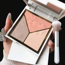 便携式短款散粉腮红刷，散粉修容湿粉刷，美妆工具（一支），旅行必备，情人节礼物，平价，旅行化妆刷，女士礼物，化妆师，专业全套化妆工具 - 白色 - 查看 1