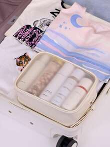 高级哑光半透明化妆包，化妆品收纳袋，旅行洗漱包，大容量便携化妆包，房间装饰，包袋，化妆包，梳妆台，旅行，化妆包，旅行必备，收纳，储物，旅行必备，化妆品收纳包，化妆包，洗漱包，桌面收纳包，化妆包，化妆袋，化妆品收纳包，梳妆台配件，化妆袋，化妆包，收纳袋，化妆袋，旅行必备 - 彩色 - 查看 4