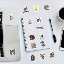 Rock Music Themed Stickers, Classic Punk Metal Band Stickers, Rock Party Gift Supplies Stickers, Holiday Gifts, Birthday Gifts, Wedding Gifts, Pack Of 59 Pieces Suitable For Girls And Boys Water Bottle Waterproof