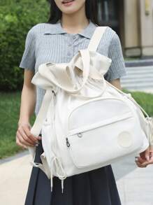 peach tree 桃树旅行背包，两用手提包和单肩包，笔记本电脑包，情侣包，防水隔层，大容量，多口袋，适合旅行、度假、健身、学校、商务、圣诞节、情人节礼物 - 白色 - 查看 8