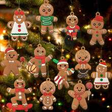 3/6/12pcs Gingerbread Man Ornaments: Add Sweet Ambiance To Your Christmas Tree Decorations! Christmas Halloween Thanksgiving Easter Gifts,Christmas Tree,Santa Claus,Christmas Decorations,Gingerbread House,Christmas Gifts Christmas Tree Hangings,Christmas Gifts,Christmas - Multicolor - View 3