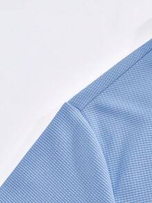 2pcs Men's Long Sleeve Polo Shirt And Drawstring Pants Set, Clean, Comfortable And Breathable - Baby Blue - View 5