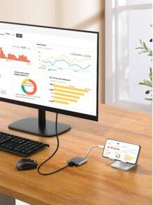 1PC双头八合一扩展坞HUB八合一电脑转换器三合一手机转换器多功能USB集线器+TYP-C扩展电脑手机转换器 - 彩色 - 查看 7