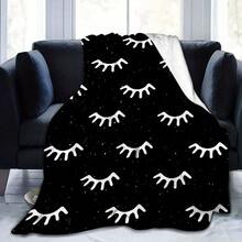 Luxurious Eyelash Print Flannel Throw Blanket - Ultra-Soft, Digital Printing, 280gsm, All-Season Comfort Polyester Blankets Great Gift For Friend, Family, Hypoallergenic Polyester For Sofa, Bed, Or Travel - Luxurious Eyelash Design|Soft Texture, Bedding Accessory | Cozy Home Decor | Hypoallergenic Fabric, Lash Print Decor - Nhiều màu 6 - Xem 4