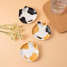 1 pièce Repose-cuillère en céramique, support de cuillère en forme de chat mignon, support d'ustensiles de cuisine, applicable sur le plan de travail de la cuisine, accessoire de cuisine au design unique de chat, cadeau de pendaison de crémaillère, Halloween, Noël pour les amateurs de chats - Multicolore - Voir 9