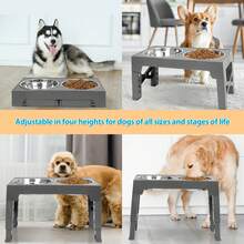 Elevated Dog Bowls With 2 Stainless Steel Dog Food Bowls, Raised Dog Bowl Adjusts To 5 Heights (3.15", 8.66", 9.84",11.02", 12.2") For Small Medium And Large Dogs