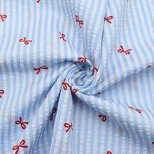 1pc 57.08x19.68inch Bowknot Pattern Print 100% Polyester Stripe Fabric, 59.08x19.68 Inch Precut Fabric, For Party Decorations, And Craft Projects, Hair Ties, DIY Quilting & Sewing, Patchwork, Backdrop Fabric | Bowknot Pattern - Multicolor - View 8