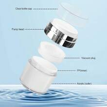 3 Pcs Airless Pump Jars Mixed, Empty Makeup Containers, Refillable Vacuum Bottle Dispenser For Cream, Travel Bottles For Toiletries, Leak Proof Air Pump Jar For Cream Lotion, Eye Cream, Liquid, Foundation, Shampoo - 3 件裝 - 查看 4