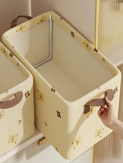 1 件可折叠衣物收纳盒带手柄，大容量，加固便携式储物箱，适用于床上用品、棉被、节省空间的衣柜、卧室、家庭、宿舍、洗衣篮、玩具收纳盒