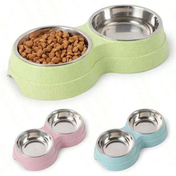 Premium Stainless Steel Dual Pet Bowl Set With Heavy-Duty Non-Slip Rubber Base - Easy To Clean Separate Food And Water Dishes For Dogs And Cats Of All Sizes - Ideal For Home Kitchen Use, Pet Feeding Accessories, Travel And Gift Giving