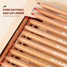 Lip Liner Set, 12Pcs Pure Natura1 Oak Brown Pink Red Series Lip Liners, Smooth And High Pigmented Lip Makeup Pencil - Lip Liner Set 01 - View 2
