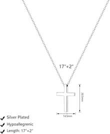 Cross Necklace For Women, Dainty 18K Gold Plated/Sterling Silver Small Cross Pendant Necklace Simple Gold Cross Necklaces For Women  Faith Jewelry Gift2025 - 經典十字銀 - 查看 7
