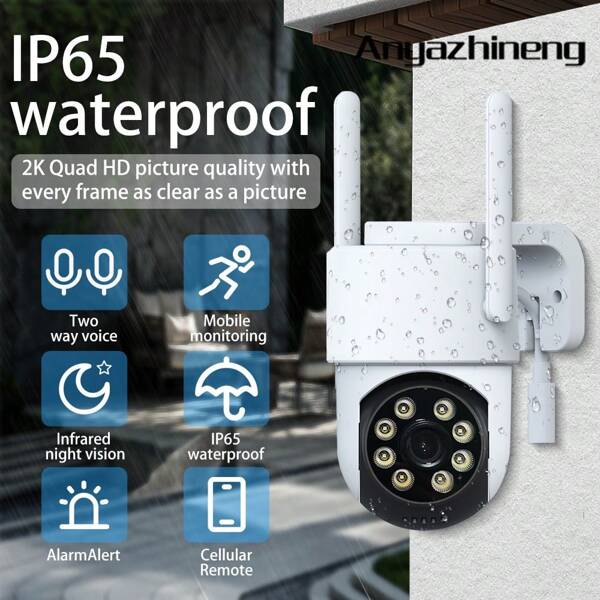 Cámara de seguridad inalámbrica para exteriores, calidad de imagen QHD 1440P, con visión nocturna infrarroja, audio bidireccional, monitoreo móvil inteligente, cámara de seguridad blanca, cámara de vigilancia de seguridad para interiores y exteriores, adecuada para la seguridad del hogar, el cuidado de ancianos, niños, mascotas