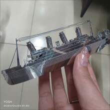 3d金属拼图模型DIY不锈钢扣拼装船模型，色彩鲜艳，香港紫荆花邮轮，天狮小轮，核潜艇，伯克级驱逐舰，救生艇，无需胶水，生日礼物，香港，DIY金属拼装，3d金属