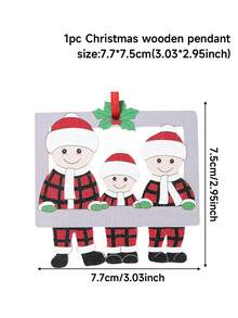 1 Pc Christmas Family Photo Frame Pendant,Christmas Tree Pendants, Xmas Gift Decorations, Christmas Wooden Pendant, Merry Christmas Decorations For Home 2025,Christmas Party Gifts,Happy New Year 2026 Gifts,Diy Christmas Tree Pendant,
