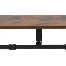 kangten Wall Coat Rack With Floating Shelf, Wall Mounted Clothes Shelf, Kitchen Shelf With Four Bases - Black - View 6
