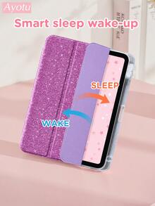 Ayotu 1 Funda personalizable para tableta/teléfono con brillo y triple pliegue, compatible con todos los modelos de iPad, con soporte, con portaplumas, de carcasa dura resistente a los arañazos, ultra delgada y ligera para protección, 2025phonecase - Impresión a una sola cara - Ver 8