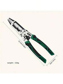 1pc 10-In-1 Electrician's Steel Wire Pliers, Multi-Function Wire Stripper Needle-Nose Pliers Steel Wire Cutter Crimping Tool Household Electrician Pliers