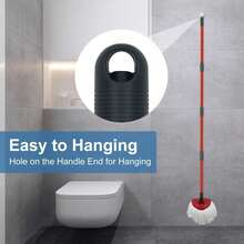 Adjustable Spin Mop Replacement Handle - 4-Section 30" To 58" Pole For O-Cedar EasyWring Systems (Head/Base Not Included)-Red,Perfect Christmas Gift - Màu đỏ - Tay cầm cây lau nhà - Xem 6