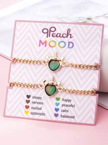 2/3 szt. Naszyjnik ze stopu cynku dla dziewcząt, zmieniający kolor, wrażliwy na temperaturę, z zawieszką w kształcie kota, jednorożca i serca, prezent dla najlepszej przyjaciółki i dziewczyny