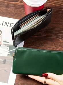 女士可重复使用零钱包 - 紧凑型现金夹，带多个隔层，优雅棕色设计，适合婚礼、毕业典礼、生日和母亲节礼物，便携式现金袋 | 简约钱包 | 耐用拉链开合 - 彩色 - 查看 7