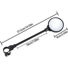Handlebar Bike Mirror, 2 Pack Rear View Mirror 360°Rotatable Shockproof Adjustable Handlebar Bicycle Rearview Mirrors For Mountain Road Bike Electric Bicycle, Cycling Rearview Mirror, E-Bike Motorcycle,Easy To Install (Black) - Gói 2 - Xem 2