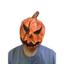 1pc Halloween Cosplay Latex Mask, Pumpkin Head Mask, Scary Orange Full Head Mask, Latex Masquerade Party Costume, Haunted House Prop - Multicolor - View 6