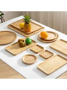 Japanische Bambusuntersetzer, Untersetzer, massive Holzuntersetzer, rechteckige Bambusuntersetzer, Holzteller, Holzuntersetzer, runde Untersetzer, Teetassen und Untertassen, Grilluntersetzer - Kuchenuntersetzer - Trockenobstuntersetzer - kreative Haushalt-Obstuntersetzer mit Fächern - Gästeempfang - Wohnzimmerdekoration - Grilluntersetzer - Obstplatten - Pizzauntersetzer - Haushaltsuntersetzer