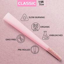 100pcs 1 1/4 Size Pre-Rolled Papers With Filter Tips, 84mm Pre Rolling Cones With Filling Device, Two Cones Holder, Cone Loader, Cleaning Brush, Slow Burning, Tobacco Accessories, Holiday Gift For Friends And Family - Hồng - Xem 3